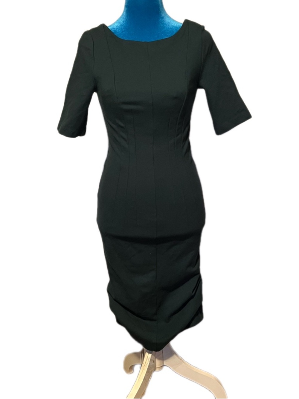 Timeless Sheath Dress - Structural Seaming - Boat Neck - Quiet Luxury Woman's 4